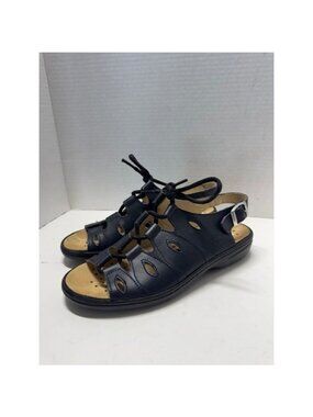 Volks Walkers Leather Lace Up Slingback Sandals Made in Spain Size 38 7.5